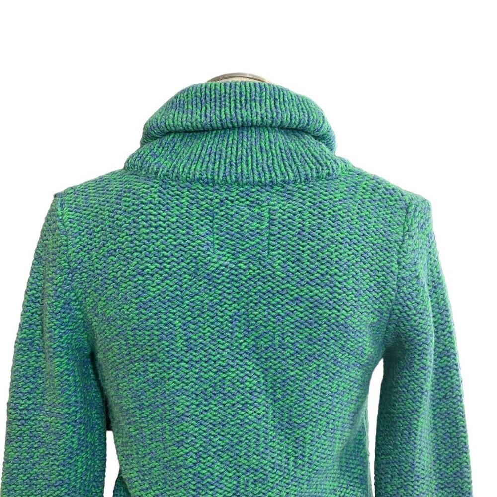 American Eagle Cardigan M Rabbit Wool Blend Blue Green Button Down Size Medium - Picture 4 of 13